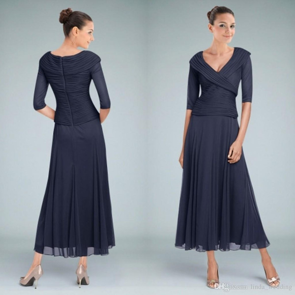 Navy Blue Dresses for Wedding Guest Fresh Navy Blue Chiffon Mother the Bride Dresses Elegant High Quality Chiffon Wedding Guest Party Gown Latest Mother the Bride Dresses Mother Bridal