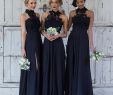 Navy Blue Dresses to Wear to A Wedding Awesome Elegant Lace Navy Blue Bridesmaid Dresses Y Halter Split Wedding Guest Dress Sheer Backless Chiffon Cheap Maid Honor Gowns Bohemian Bridesmaid