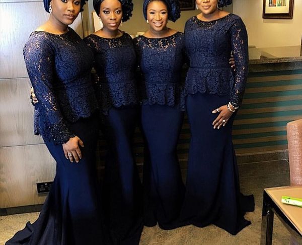 Navy Blue Wedding Guest Dresses Awesome 2019 Navy Blue Bridesmaid Dresses Bateau Neck Long Sleeve Maid Honor Dresses Lace Zipper Up Wedding Guest Dresses Plus Size Db073 Yellow Bridesmaid