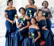 Navy Blue Wedding Guest Dresses Awesome African Navy Blue Mermaid Bridesmaid Dresses with Cascading Ruffles F Shoulder Satin Long Bridesmaid Gowns Wedding Guest Dresses Plus Size Wedding