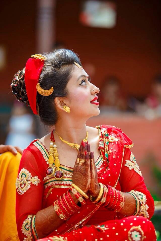Nepalese Wedding Dresses Awesome A Hindu Nepali Bride In Her Ceremonial attire Paying