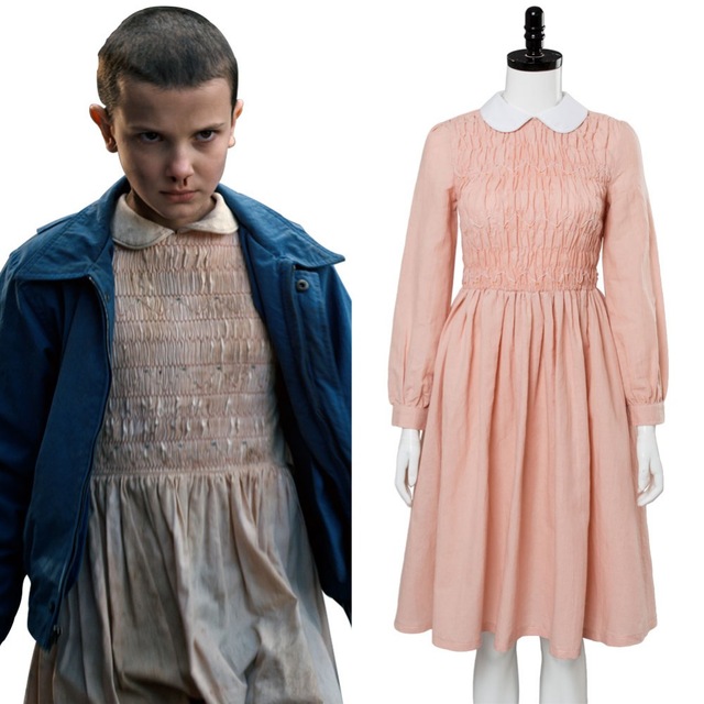 Super Popular Stranger Things Cosplay Eleven Millie Bobby Brown Cosplay Costume Dress Adult Millie Bobby Brown Costume Halloween Carnival 4g0D wie0