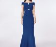 Nicole Miller evening Gowns Luxury Techy Crepe F Shoulder V Bar Gown