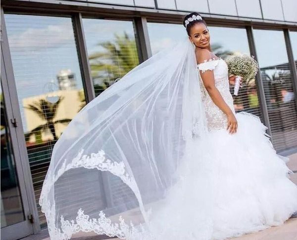 Nigerian Wedding Dresses for Sale Best Of African Nigeria Wedding Dresses F Shoulder Lace Appliques Tiered Skirts Ruffles Sweep Train 2019 formal Fashion Plus Size Bridal Gowns Discount