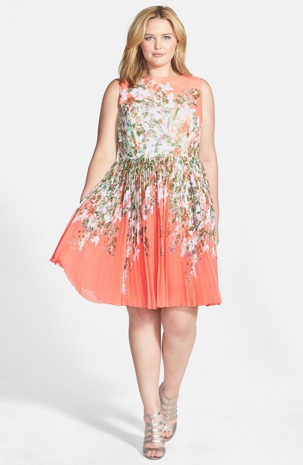 Nordstrom Dresses for Wedding Guests Best Of Adrianna Papell Floral Print Pleat Chiffon Fit & Flare Dress