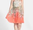 Nordstroms Dresses for Wedding Guests Awesome Adrianna Papell Floral Print Pleat Chiffon Fit & Flare Dress