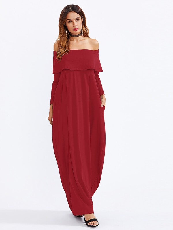 Ofdresses Lovely Fold Over F Shoulder Maxi Dress