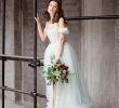 Off the Rack Wedding Dresses Beautiful Arsenia Tulle Wedding Dress with Off Shoulder Sleeves Classic Bridal Gown Blue Grey Wedding Dress Low Back Wedding Dress Milamira