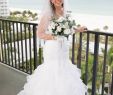 Off White Bridal Fresh David S Bridal Collection organza Mermaid Wedding Dress with Ruffled Skirt Wedding Dress Sale F