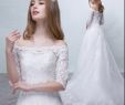 Off White Bridal New Discount Robe De Mariage New A Line White Lace Appliques Beaded Wedding Dress Court Train F the Shoulder Half Sleeve Modest Wedding Gowns Hot Sale