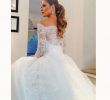 One Shoulder Bridal Gowns Awesome Fantastic Lace Wedding Dress with Long Sleeves F the Shoulder Bridal Gown Hochzeitskleid 2018
