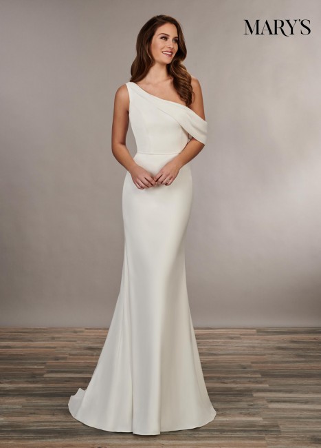 One Shoulder Mermaid Wedding Dress New Marys Bridal Mb1042 E Shoulder Wedding Dress