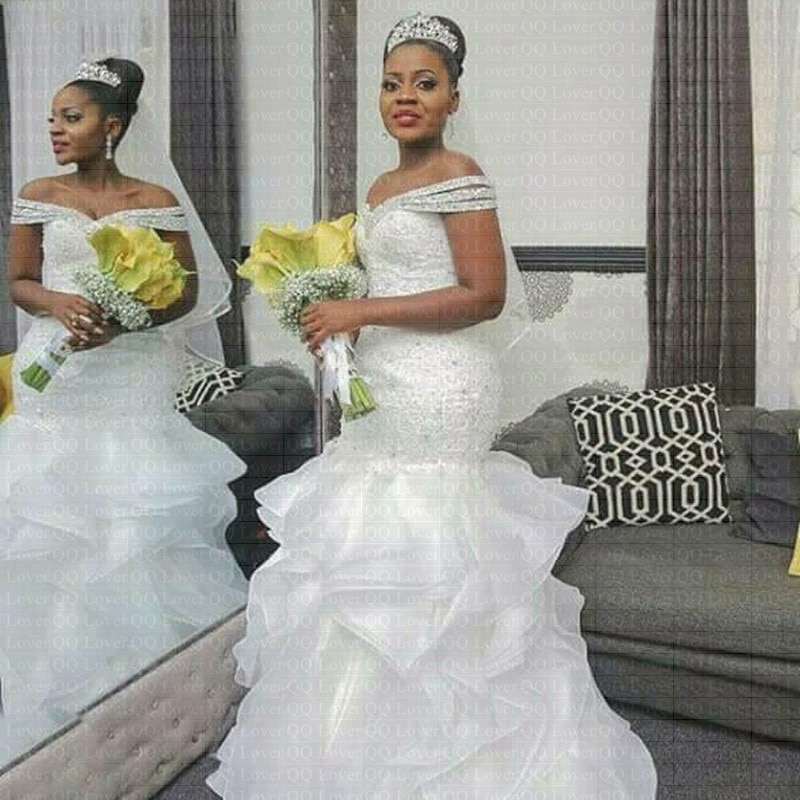 One Shoulder Mermaid Wedding Dress New Us $128 35 Off 2019 New African Style Mermaid Wedding Dress F Shoulder Full Beading Bridal Wedding Gown In Wedding Dresses From Weddings &