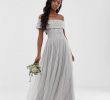 Outrageous Wedding Dresses Unique Maya Tall Bridesmaid Maxi Tulle Dress with tonal Delicate Sequins In soft Grey