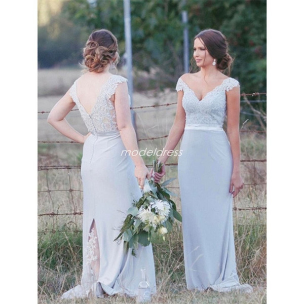 Outside Wedding Dresses for Guests Inspirational Plus Size Mermaid Bridesmaid Dresses 2019 F Shoulder Backless Illusion Bodice Lace Garden Country Wedding Guest Gowns Maid Honor Dress Wedding