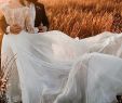 Outside Wedding Dresses Fresh Three Quarter Sleeves Outdoor Wedding Dress Illusion Lace