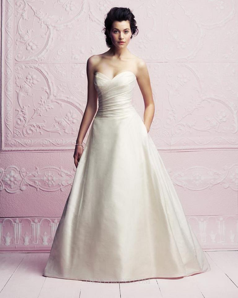 paloma blanca cream silk dupioni strapless a line formal wedding dress size 8 m 0 0 960 960