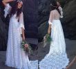 Party Wedding Dresses New Vintage Bohemian Wedding Dresses 2017 A Line Sheer Back Bride Gowns Sweep Train Half Sleeves Elegant Bridal Gowns for Wedding Party