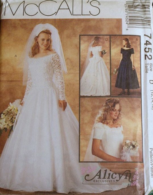 Pattern Wedding Dresses Lovely Wedding Dress Pattern Mccalls 7452 Sizes 12 16 Bust 34 38