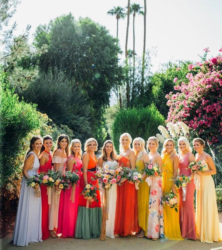 Patterned Wedding Dresses Luxury Colourful Maids Vintage Bridemaids In 2019