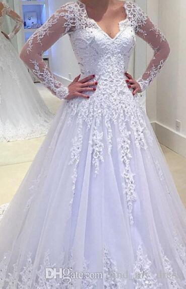 Peacock Wedding Dresses Best Of Discount A Line Lace Wedding Dress V Neck Sheer Long Sleeve Latest Design Princess Appliques Draped Bridal Gowns Custom Made White Ivory Fashion