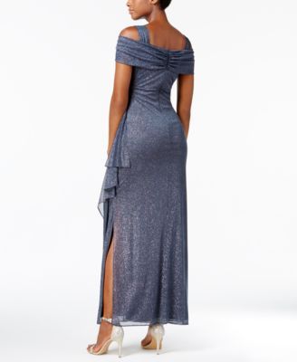 Petite Cocktail Dresses for Wedding Lovely Alex evenings Cold Shoulder Draped Metallic Petite Gown
