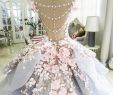 Pink and Blue Wedding Dress Lovely Pink Floral Flowers Beaded Lace Ball Gowns Light Blue