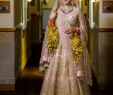 Pink and Gold Wedding Dress Beautiful Of Bride In Light Pink and Gold Lehenga and Golden Kaleere
