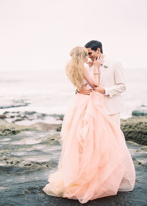 Pink Beach Wedding Dresses New Romantic Wedding On Beach Pink Wedding Dress