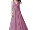 Pink Long Dresses for Wedding Best Of V Neck Ruched Waist Long formal Dress