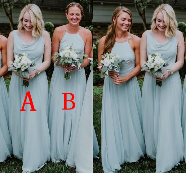 Places to Buy Bridesmaid Dresses Awesome Dusty Blue Country Style Chiffon Bridesmaids Dresses Cheap 2019 A Line Halter Neck Boho Garden Beach Maid Honor Gowns Custom Made Bm Beach