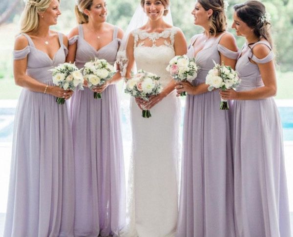 Places to Buy Bridesmaid Dresses Beautiful 2018 Country Lavender Bridesmaid Dresses Custom Made Bridesmaids Dress Ruched Chiffon Floor Length Straps F the Shoulder for Weddings Canada 2019