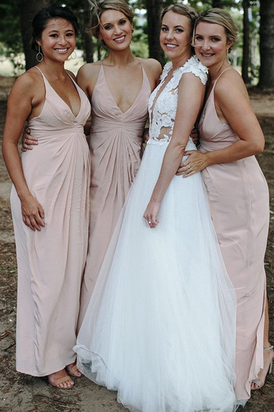 Places to Buy Bridesmaid Dresses Lovely Pale Pink Chiffon Bridesmaids Dresses Summer Boho Beach Wedding Guest Party Gowns Criss Cross Backless Long Maid Honors Plus Size Bm0339 Bridesmaid