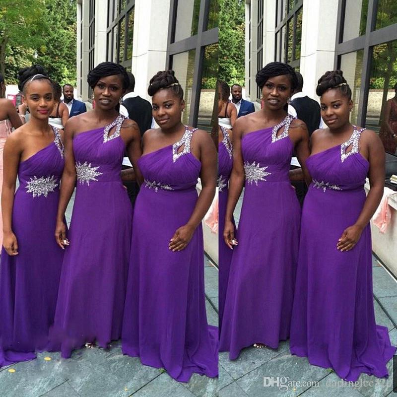 Places to Buy Bridesmaid Dresses Lovely south Bridesmaid Dresses Chiffon Empire E Shoulder Pleats Crystal Belt Floor Length 2019 Nigerian formal Vestidos De Maid Honor Dresses