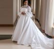 Places to Buy Wedding Dresses Near Me New Discount Graceful Plus Size Satin Wedding Dresses High Collar Flare Sleeve Big Bow Tie Africa Wedding Gown Beaded Princess Bridal Dress Modest Wedding