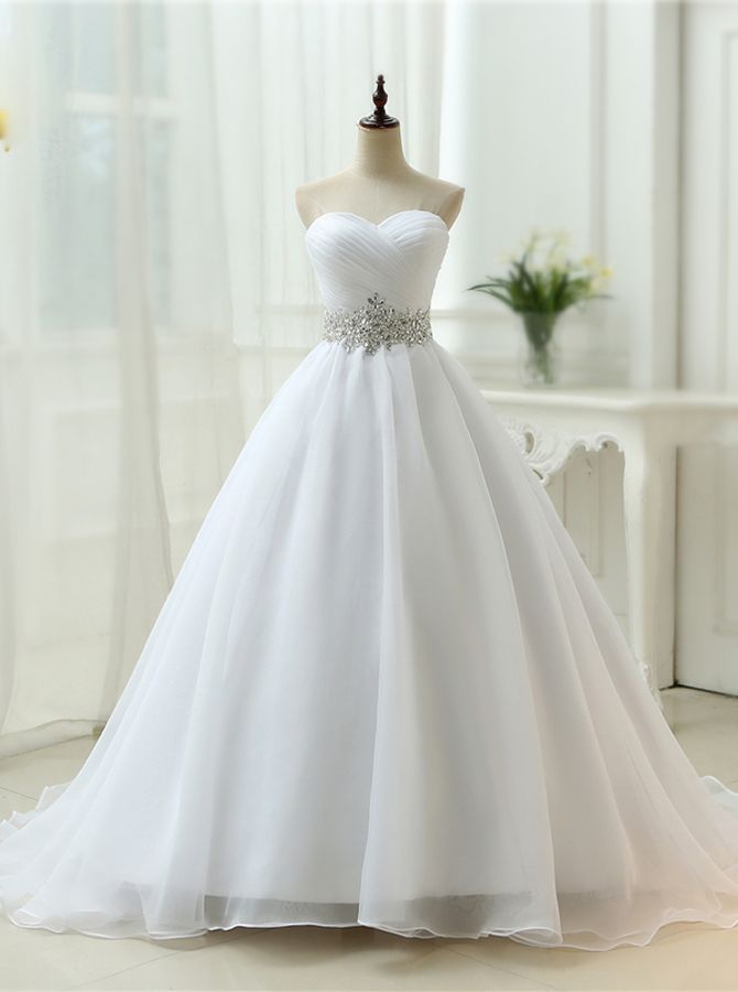 Plain White Wedding Dresses Lovely White Wedding Dresses Strapless Bridal Dress organza Wedding