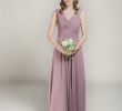 Plum Wedding Dresses Elegant Chiffon Mauve Full Length V Neck Bridesmaid Gown Swbd006