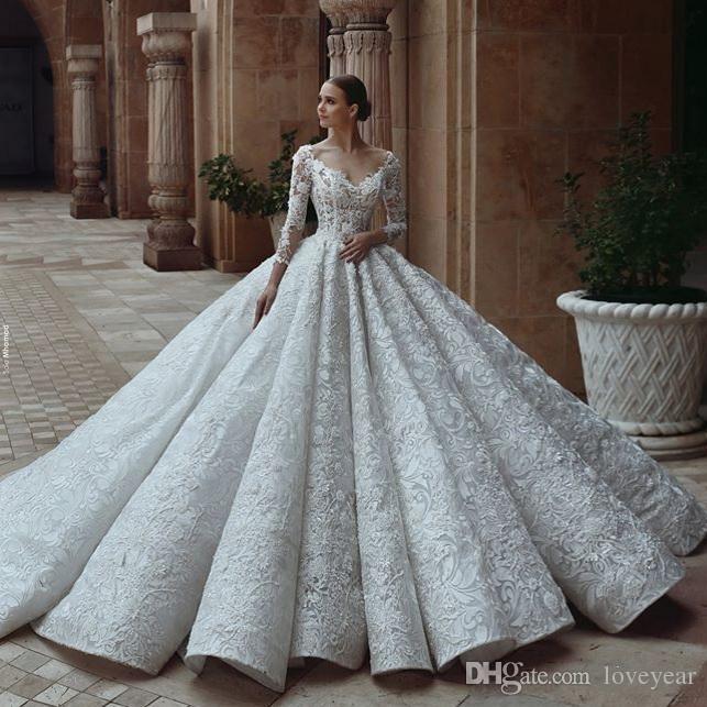 Plus Size Ball Gown Wedding Dresses Lovely Luxury Lace Ball Gown Wedding Dresses Y F Shoulder 3d