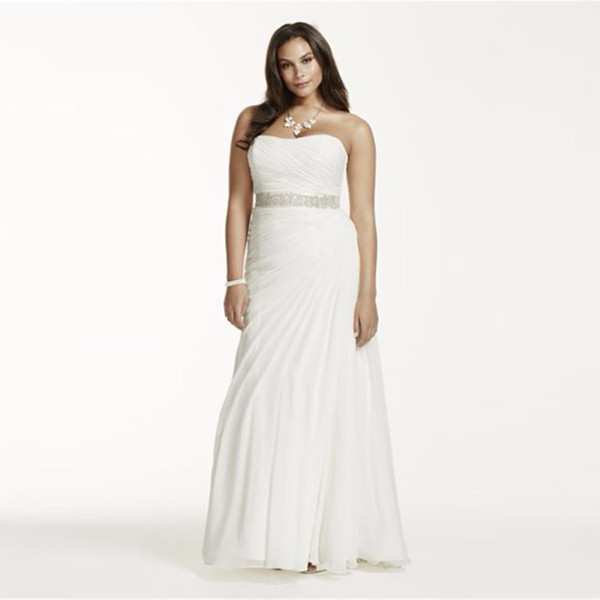 Plus Size Dresses for Wedding Best Of Crinkle Chiffon Draped Plus Size Wedding Dress Strapless Ruched Bodice Simple Elegant Bridal Gowns Beading Sash 9v3540 Gowns Wedding Dresses Modest