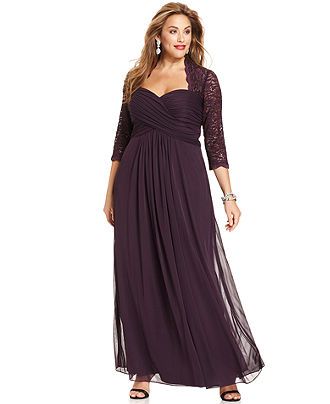 Plus Size Dresses to Wear to A Wedding with Sleeves Unique Xscape Plus Size Dress Three Quarter Sleeve Glitter Lace