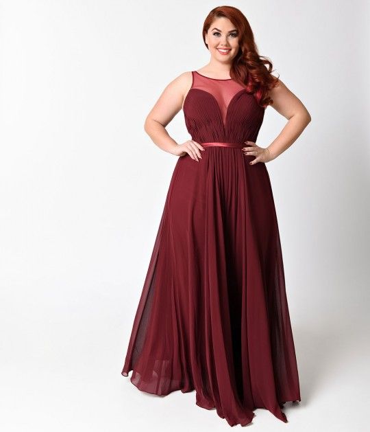 Plus Size Long Dresses for Wedding Awesome Preorder Plus Size Burgundy Chiffon Illusion Sweetheart