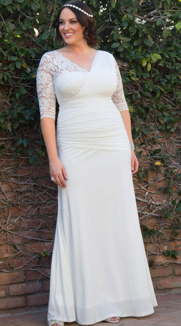 Plus Size Simple Wedding Dresses New Plus Size Wedding Gown with Sleeves Unique Wedding Dresses