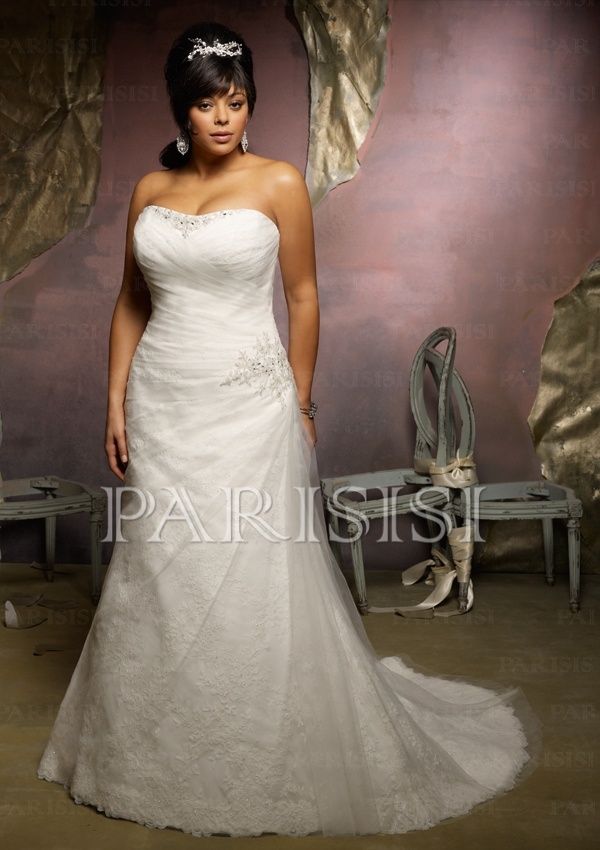 Plus Size Strapless Wedding Dresses Inspirational Plus Size Bridal Dress Crystal Beading On Tulle Over Lace