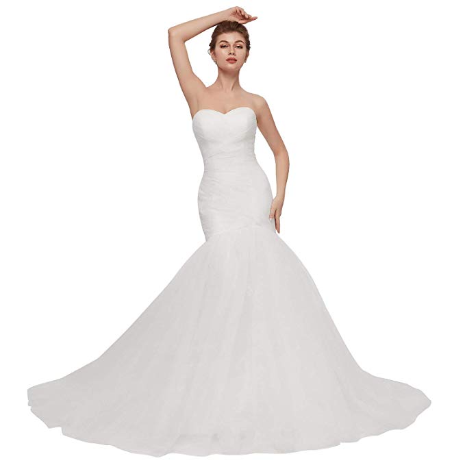 Plus Size Trumpet Wedding Dress New Lcrs Women S Strapless Sweetheart Wedding Dresses Long Tulle