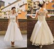 Plus Size Vintage Wedding Dresses New Discount Tea Length Vintage Lace Plus Size Wedding Dresses 2017 A Line Scoop Cap Sleeves Arabic Country Rustic Wedding Gowns Bridal Dresses Flowers