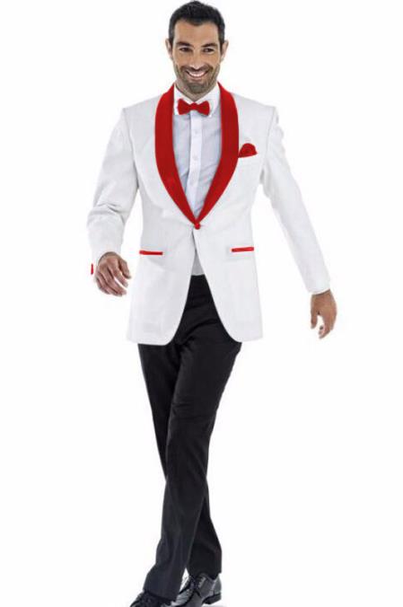 plus size tea length wedding dress design because of skusm4960 mens 1 button shawl lapel white and hot red w