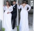 Plus Size Wedding Dresses with Sleeves Unique Discount Retro Lace Plus Size Wedding Dresses 2018 2019 Sheer Neck Long Sleeves Bridal Gowns Hollow Back Wedding Vestidos Customized Wedding Dress