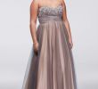 Plus Size Wedding Guest Dresses Cheap New Lace Up Beaded Bodice Plus Size Ball Gown Mocha Brown