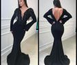 Popular Dresses Best Of Popular Tassel Black Mermaid Prom Dresses 2019 Vintage Long Sleeves Deep V Neck Open Back evening Gowns with Beading Prom Dress wholesale Prom Dresses