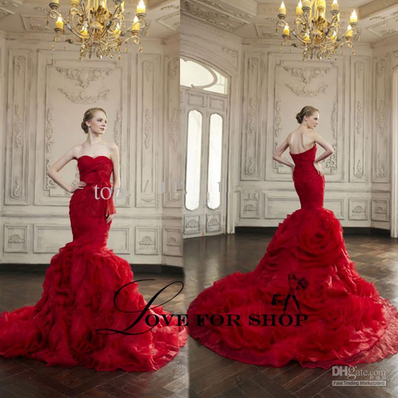 images of red wedding gowns fresh red wedding dresses sweetheart neckline tulle ruffle bow sashes